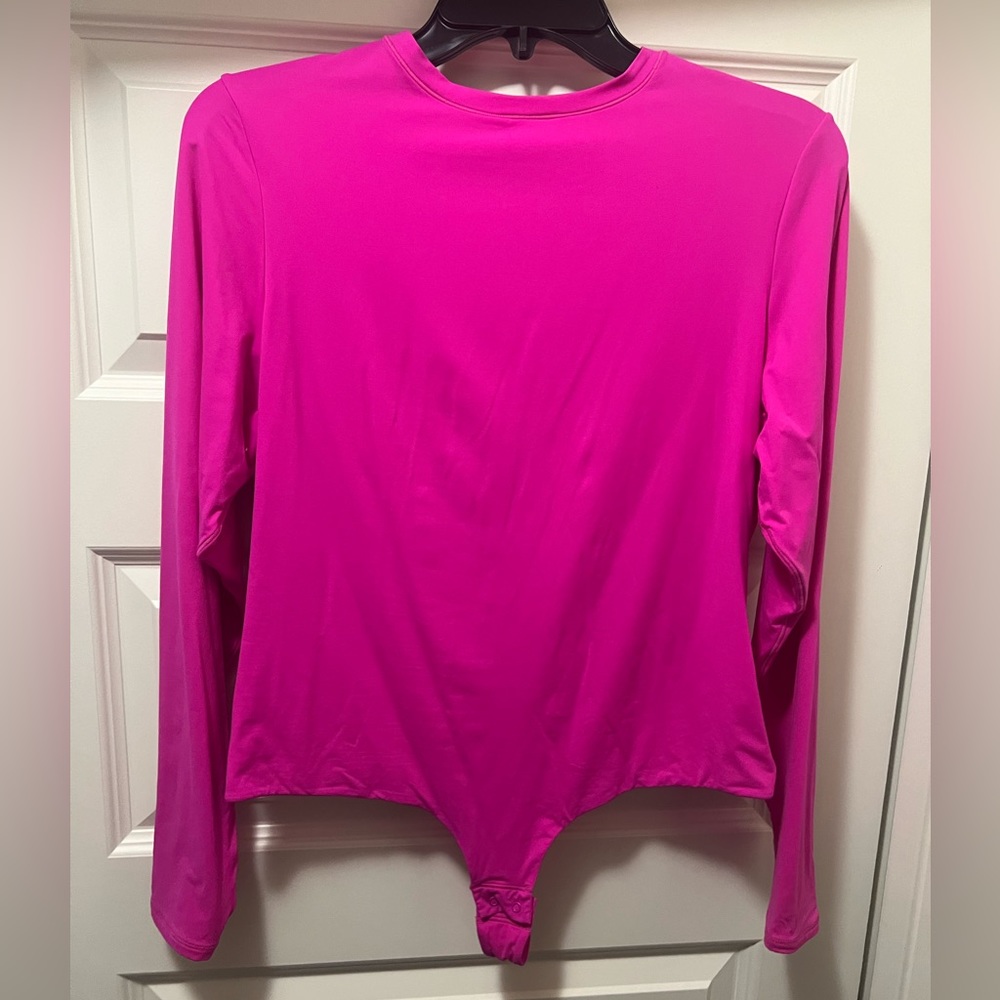 FITS EVERYBODY LONG SLEEVE CREW NECK BODYSUIT | FUCHSIA 2X